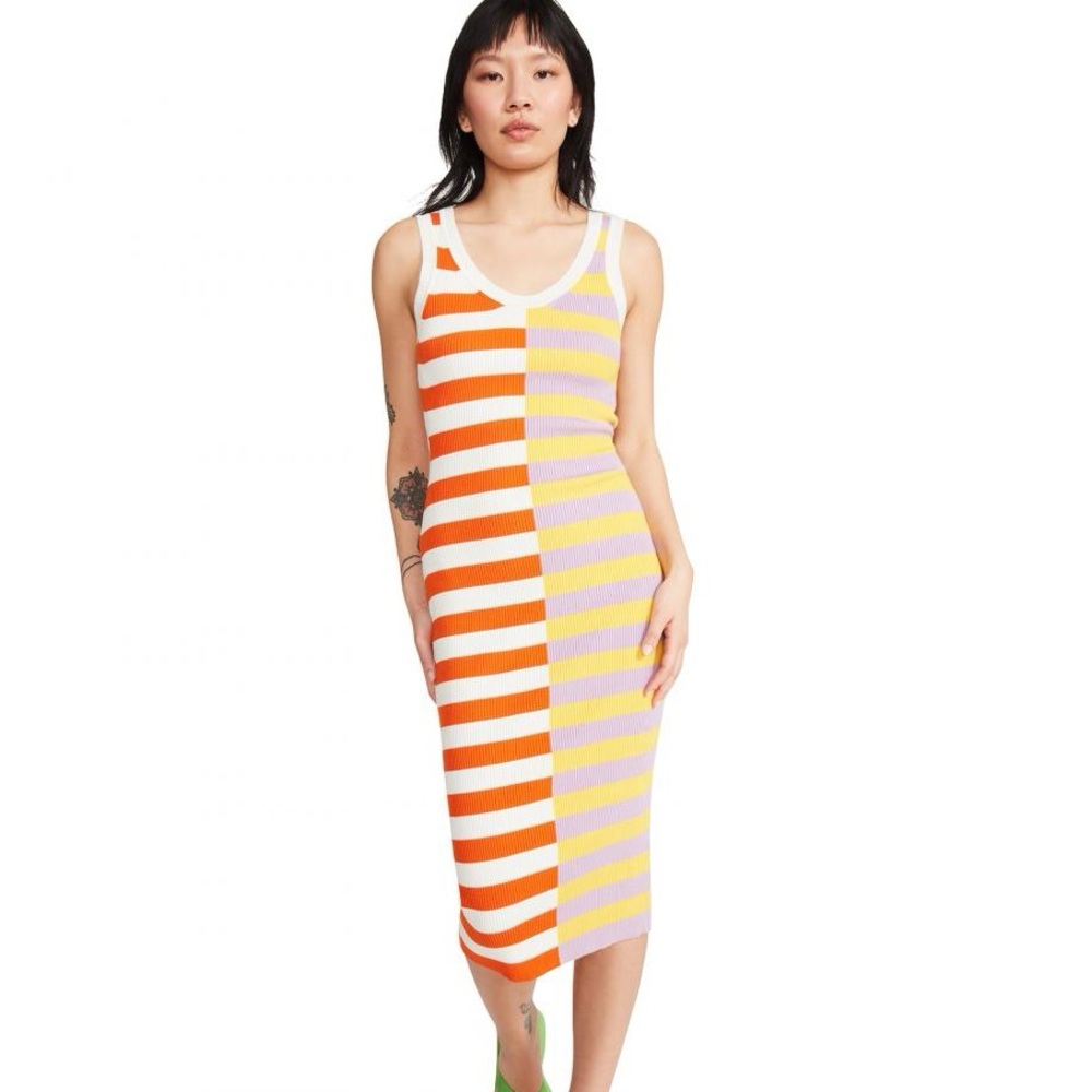 BB Dakota Steve Madden Lilia Striped Knit Midi Dress